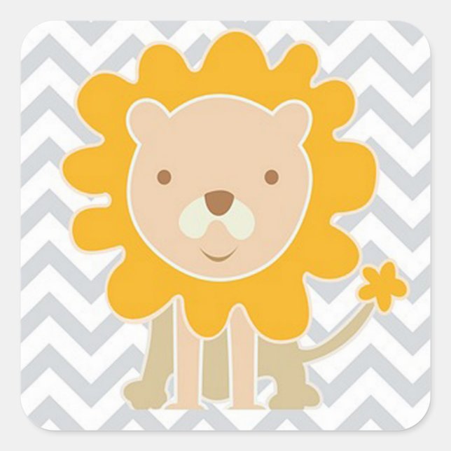 Lion Square Sticker (Front)