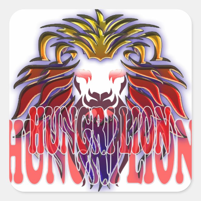 Lion Square Sticker (Front)