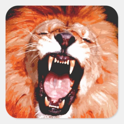 Lion Square Sticker