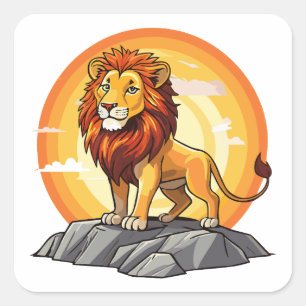 Lion Square Sticker