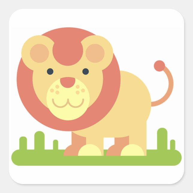 Lion Square Sticker (Front)