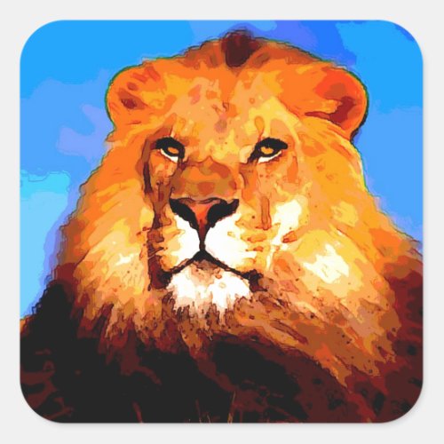 Lion Square Sticker