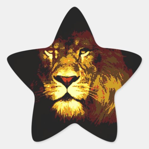 Lion Star Sticker