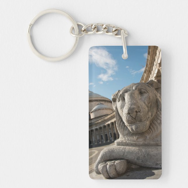 Lion statue in front of San Francesco di Paola Keychain (Front)