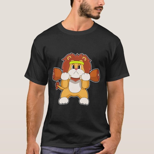 Lion Strength training Dumbbells T-Shirt (Front)