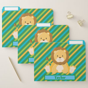 Lion Striped background custom File Folder