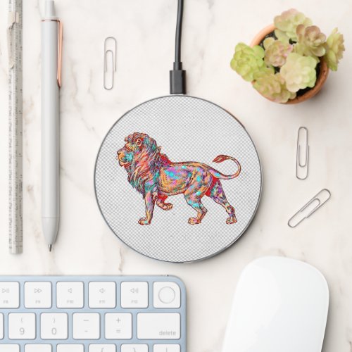 Lion Strong Vintage Style Colorful Charger