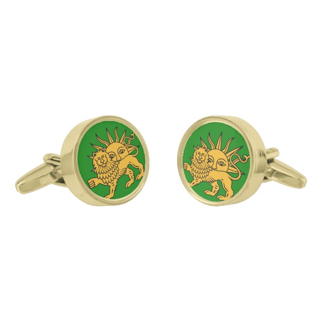 Lion & Sun Cufflinks (Angled)
