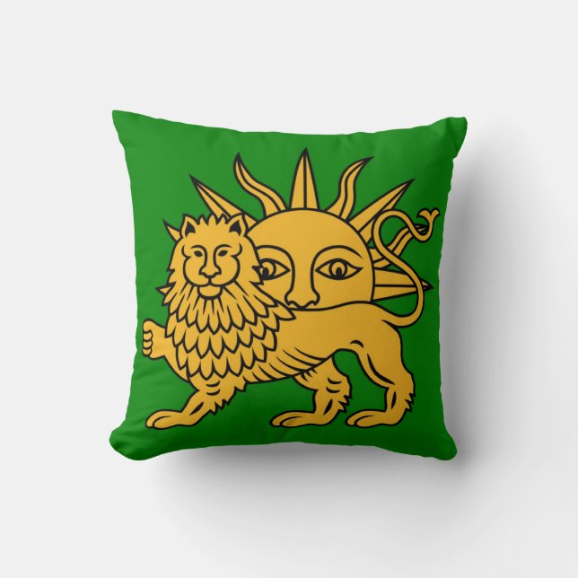 Lion & Sun Throw Pillow (Front)