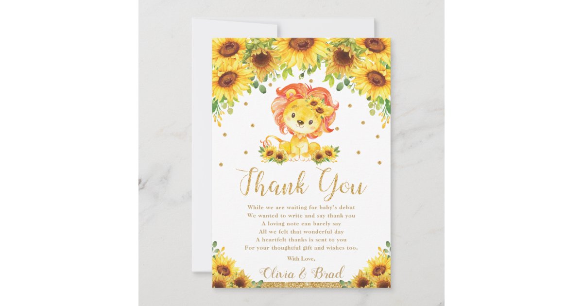 Cute Little Lion Party Thank You Cards Cute Little Lion Party Thank You Cards