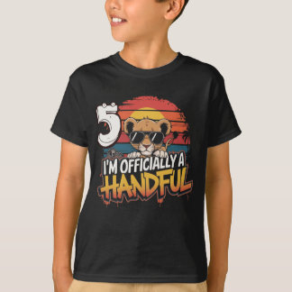 Lion Sunglasses 5th Birthday Kids Youth Celebratio T-Shirt