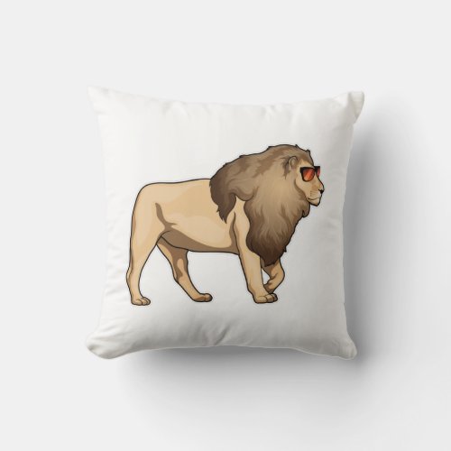 Lion Sunglasses Throw Pillow