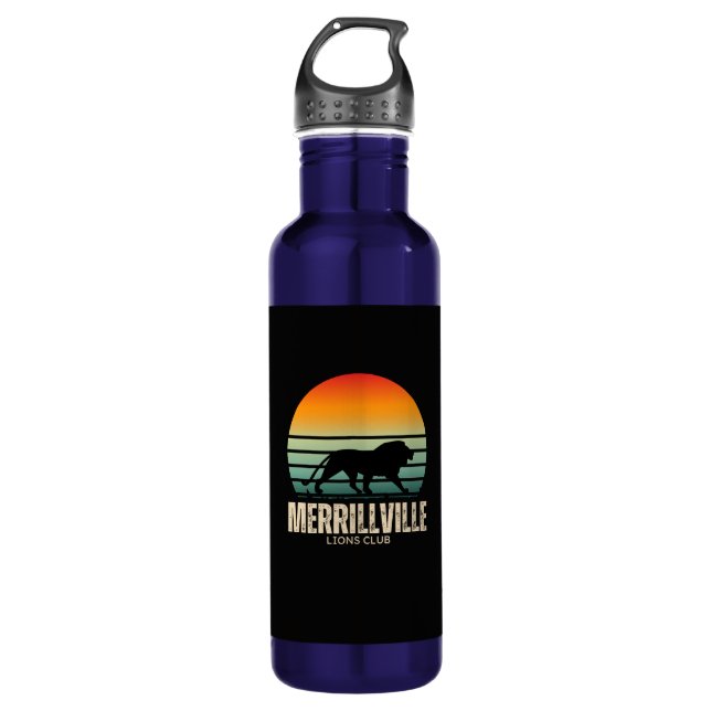 Lion Sunset Stainless Steel Water Bottle (Front)