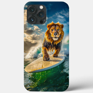 Lion Surfing Design by Rich AMeN Gill iPhone 13 Pro Max Case