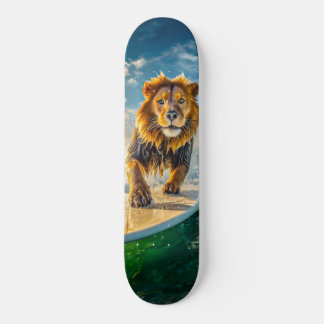 Lion Surfing Design by Rich AMeN Gill Skateboard