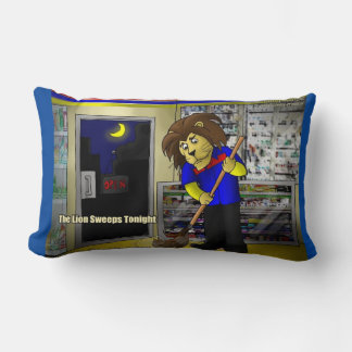 Lion Sweeps Tonight Funny Lumbar Pillow