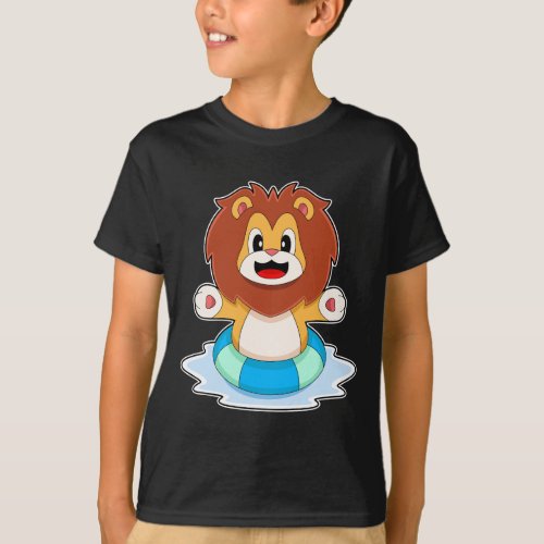 Lion Swimming Lifebuoy T_Shirt