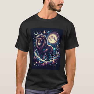 Lion T-Shirt Design Moon T-Shirt Design