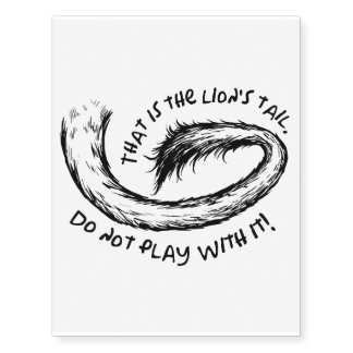 Lion tail temporary tattoos
