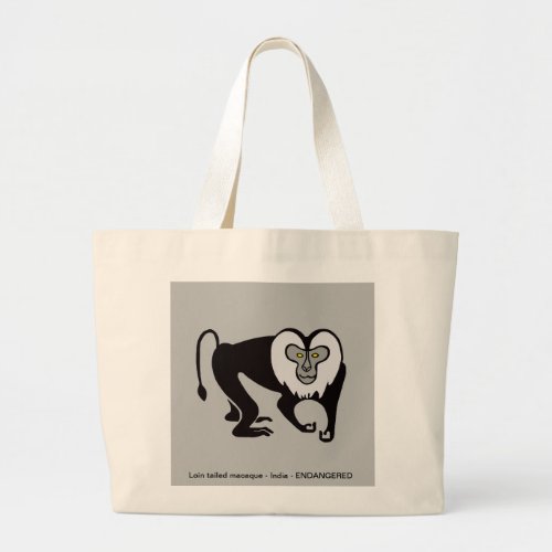  Lion_tailed MACAQUE_ Animal lover _ Wildlife _  Large Tote Bag