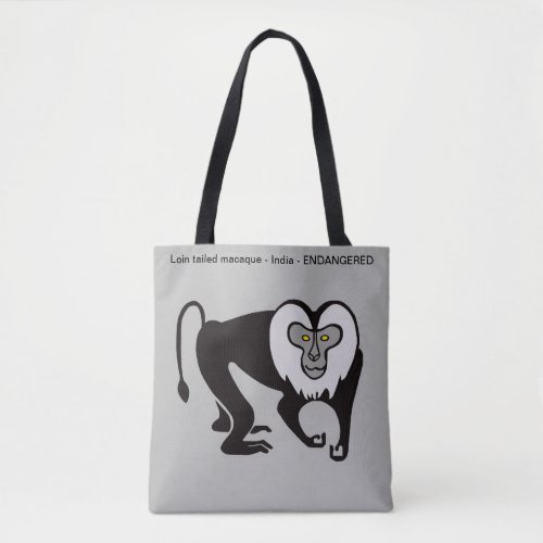 Lion_tailed MACAQUE _Endangered animal _ Grey Tote Bag