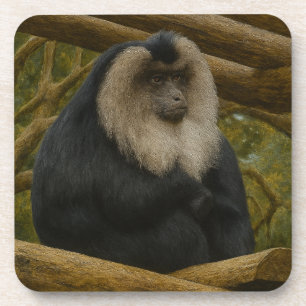 Lion-Tailed Macaque in Forest Sanctuary Beverage Coaster