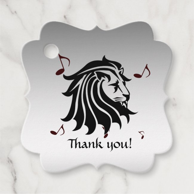 Lion Thank You Set of 12 Silver Favor Tags