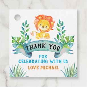 Lion thank you tag, Lion Favor Tags