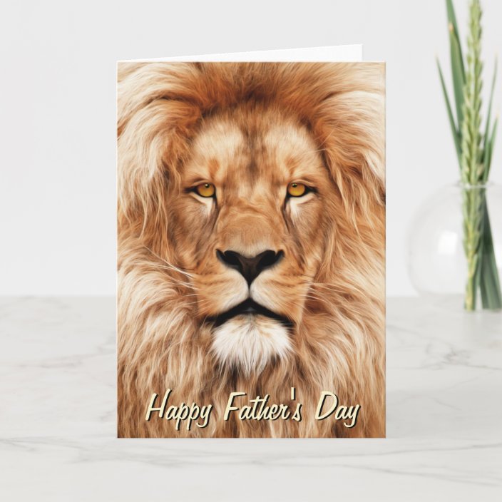 Lion The King Photo Painting Father's Day Card | Zazzle.com