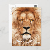 Lion The King Photo Painting I Love You Postcard (Front/Back)