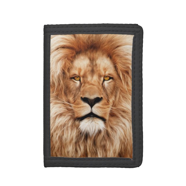 Lion The King Photo Painting Tri-fold Wallet (Front Vertical)
