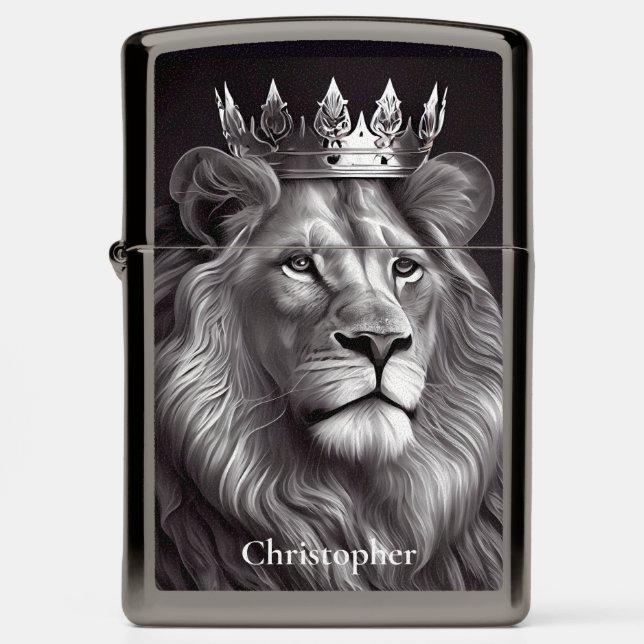 Lion, The King - Zippo Lighter (Front)