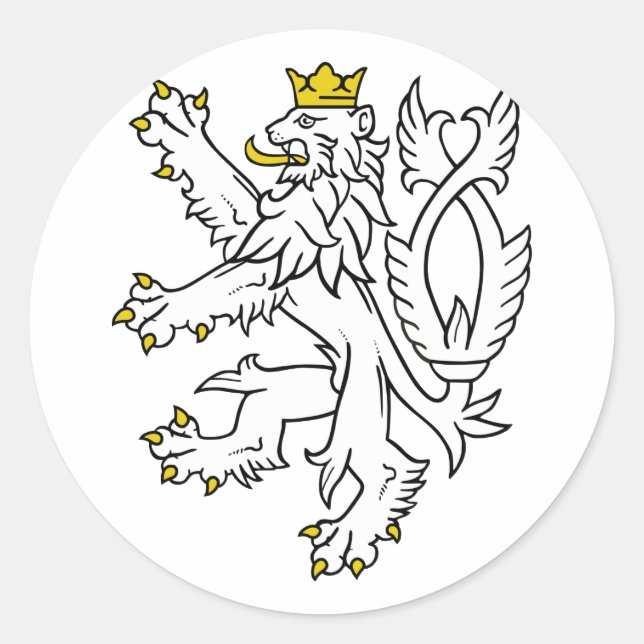 Lion theech Republic, Czech Classic Round Sticker (Front)