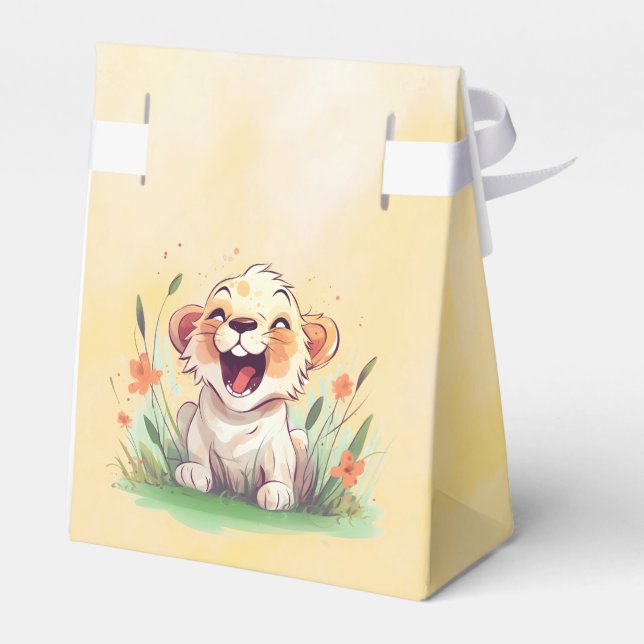 Lion Themed Baby Shower Favor Boxes (Back Side)