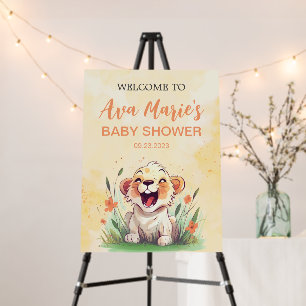 Lion Themed Baby Shower Welcome Sign