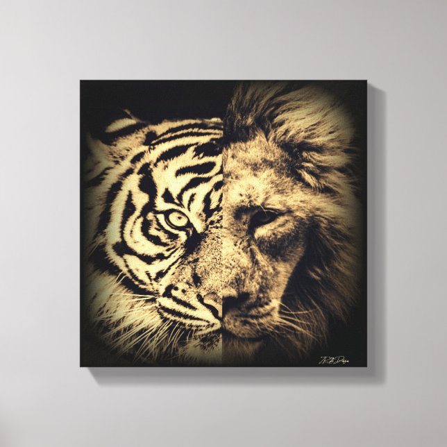 Lion Tiger 2in1 Canvas Print (Front)
