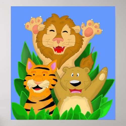 Lion Tiger and Bear Poster