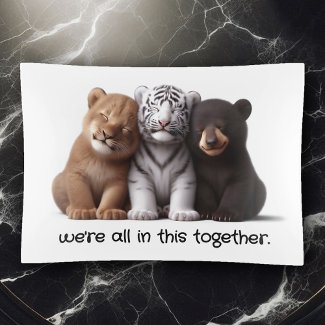 Lion, Tiger, & Bear Cubs Cuddling Best Friends