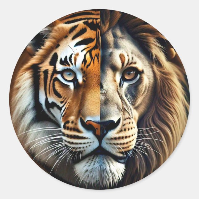 Lion & Tiger Digi Sticker (Front)