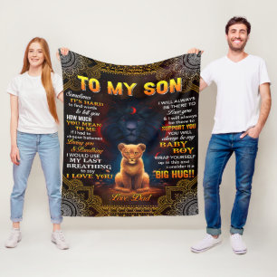 Lion To My Son Sometimes It's Hard Dad Fleece Blanket