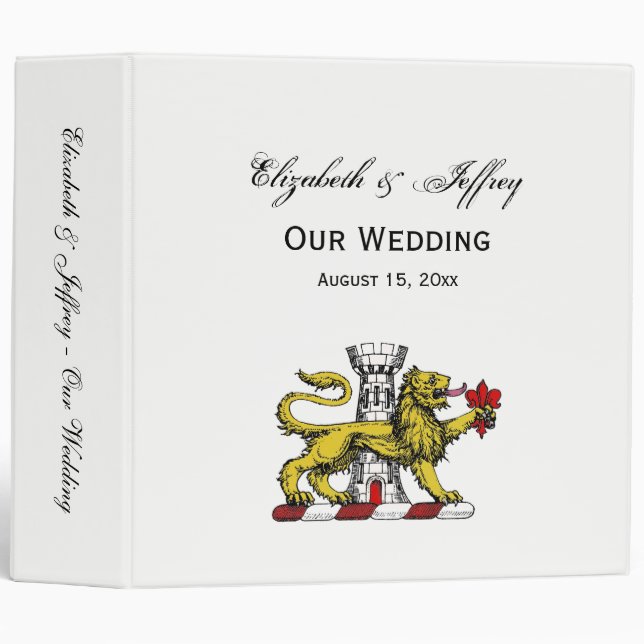 Lion Tower Fleur de Lis Crest Emblem C 3 Ring Binder (Front/Spine)
