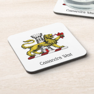 Lion Tower Fleur de Lis Crest Emblem C Drink Coaster