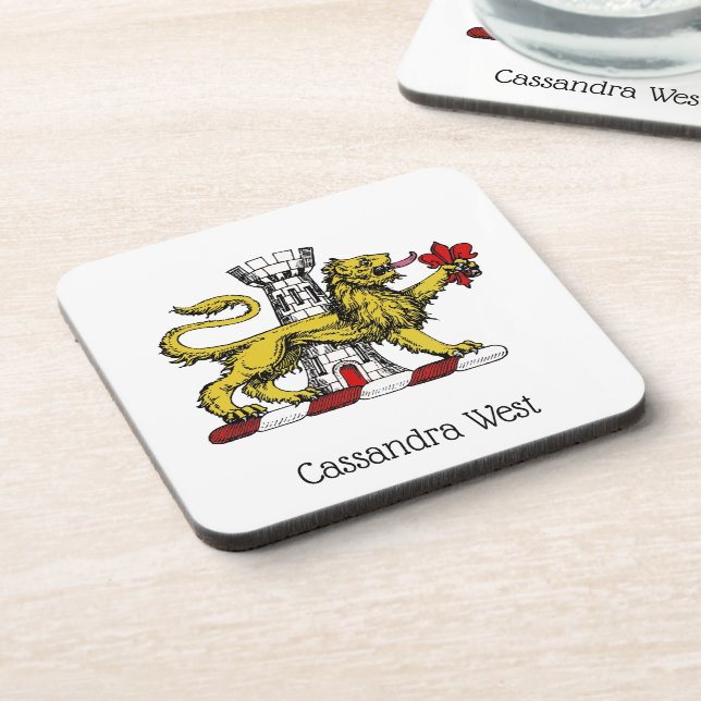 Lion Tower Fleur de Lis Crest Emblem C Drink Coaster (Left Side)