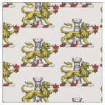 Lion Tower Fleur de Lis Crest Emblem C Fabric