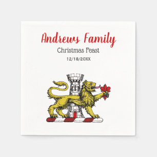 Lion Tower Fleur de Lis Crest Emblem C Napkins