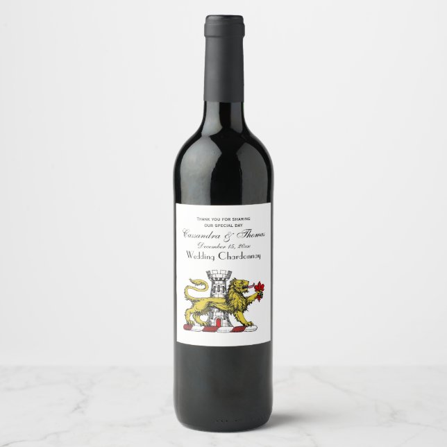 Lion Tower Fleur de Lis Crest Emblem C Wine Label (Front)