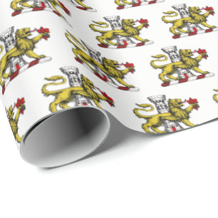 Lion Tower Fleur de Lis Crest Emblem C Wrapping Paper