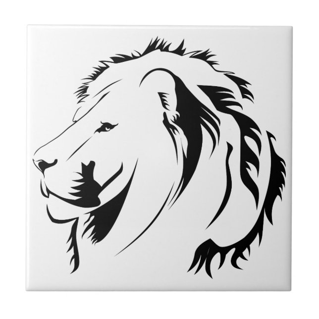 Lion Tribal 001 Ceramic Tile (Front)