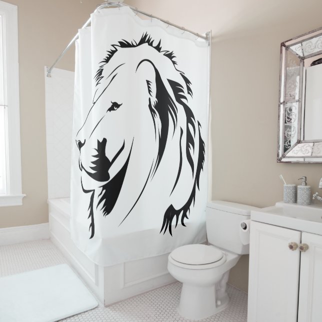 Lion Tribal Shower Curtain (In Situ)