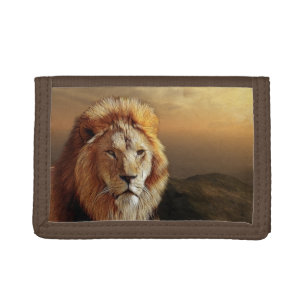 Royal Lion Mens Wallet Billfold Geometric Wolf
